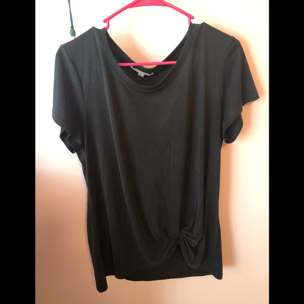 Black blouse with tie knot on side